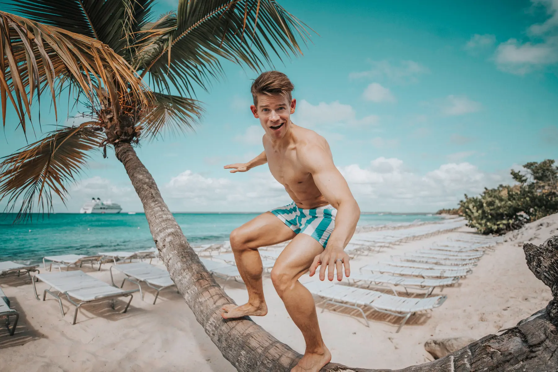 luxury cruise, ultra-luxury cruise, seaboard, seaboard cruise, caribbean cruise, cruise fashion, cruise ship, beach, beach body, shirtless beach, gay beach, gay travel, travel gay, gay caribbean, gay cruise